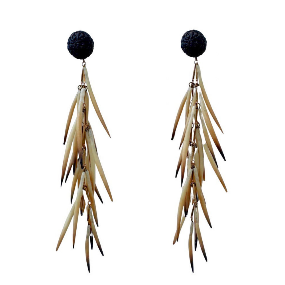 
            
                Load image into Gallery viewer, ECHIDNA QUILL AND QUANDONG EARRINGS
            
        