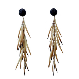 ECHIDNA QUILL AND QUANDONG EARRINGS